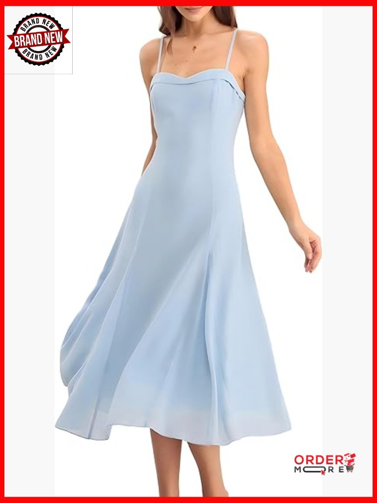 Formal Wedding Guest A-Line Sleeveless Spaghetti Strap Corset Flowy Chiffon